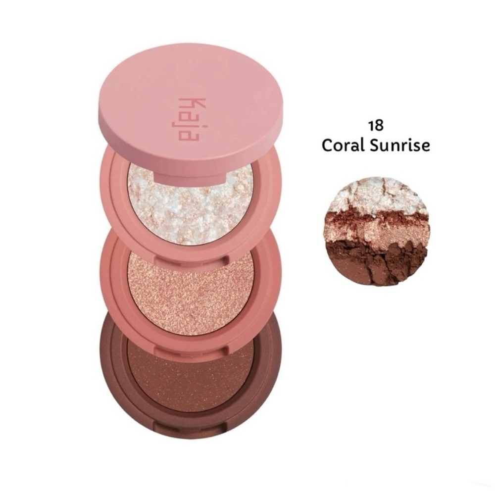Kaja Beauty Bento Bouncy Eyeshadow Trio Coral Sunrise